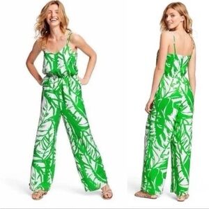 Lilly Pulitzer for Target Green Floral Jumpsuit Size XS NWOT